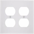 Leviton 2-Gang Smooth Plastic Outlet Wall Plate, White 001-88016